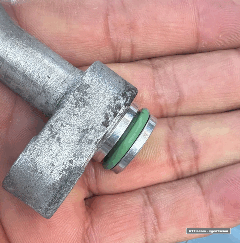 AC hard line new rubber o ring installed