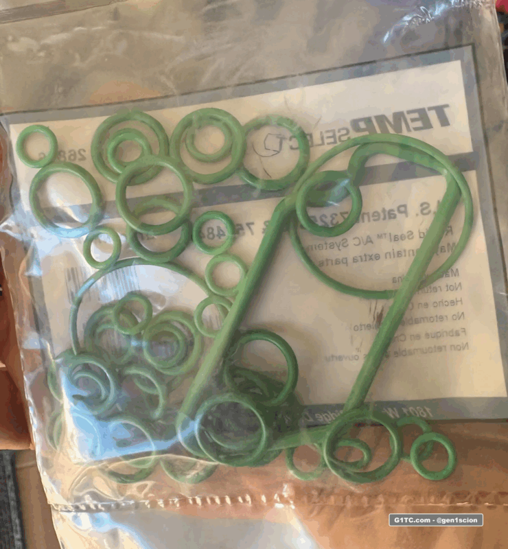 AC rubber seal kit from rockauto for air conditioning refresh