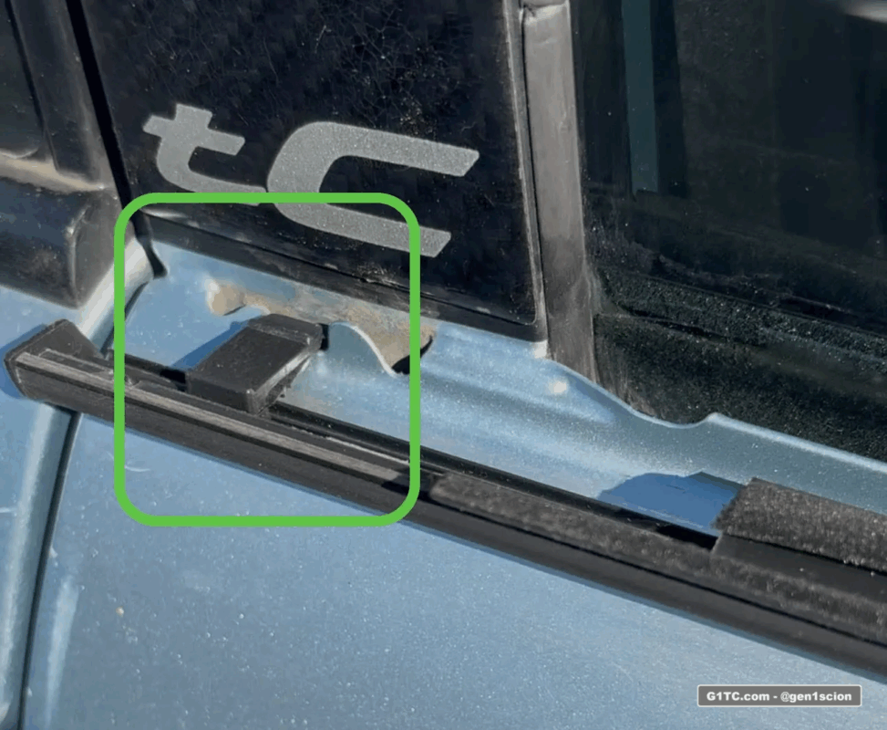 alignment notch installing the replacement door window molding