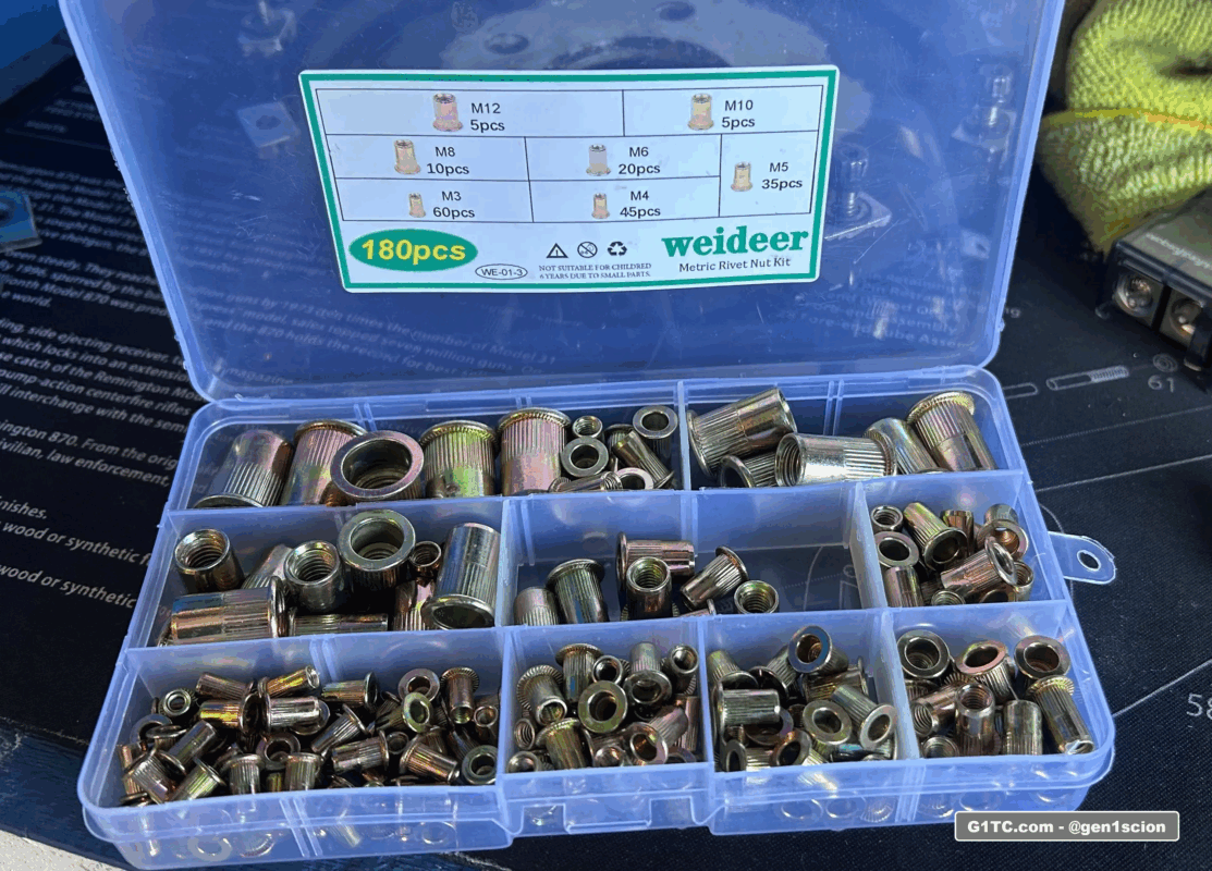 assorted metric rivet nuts from Amazon
