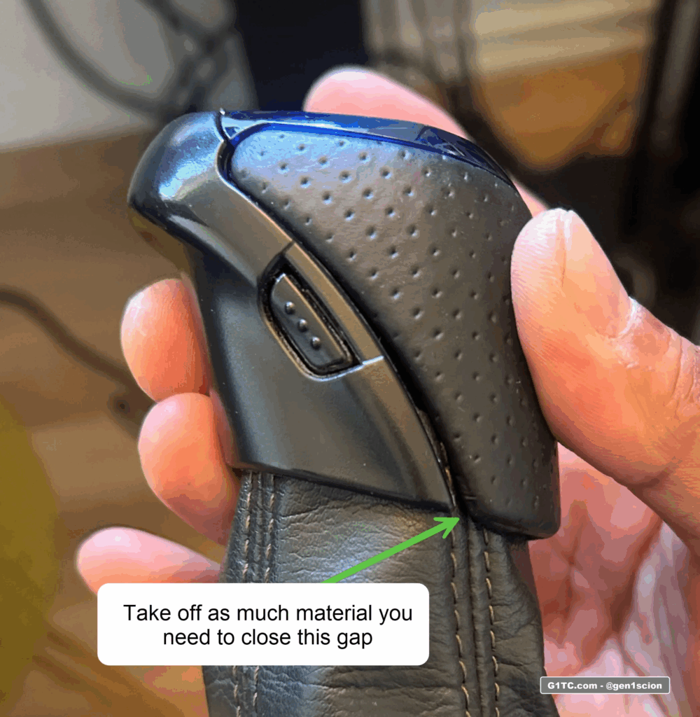 auto shift knob modification with OEM manual boot