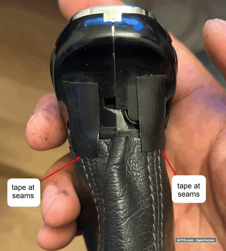 automatic shift knob with manual boot attached