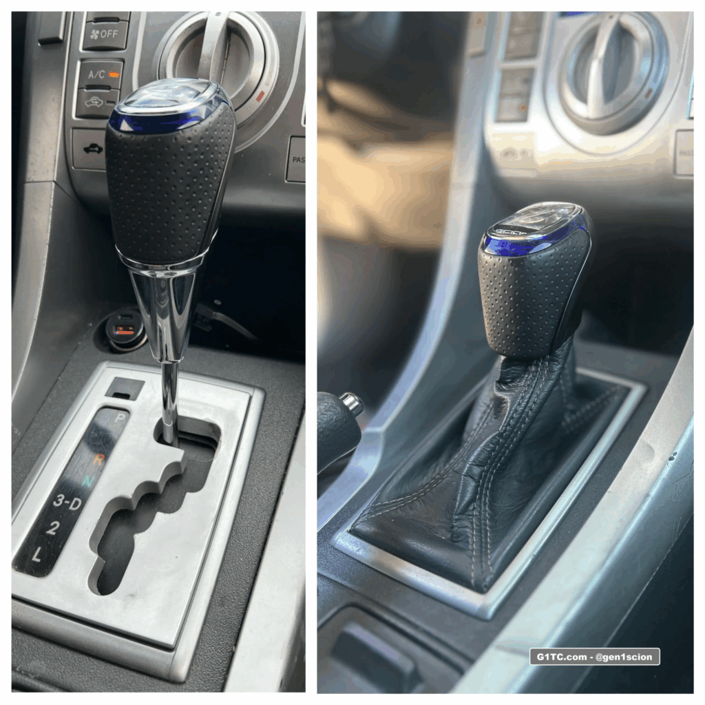 automatic shift knob with OEM manual boot retrofit