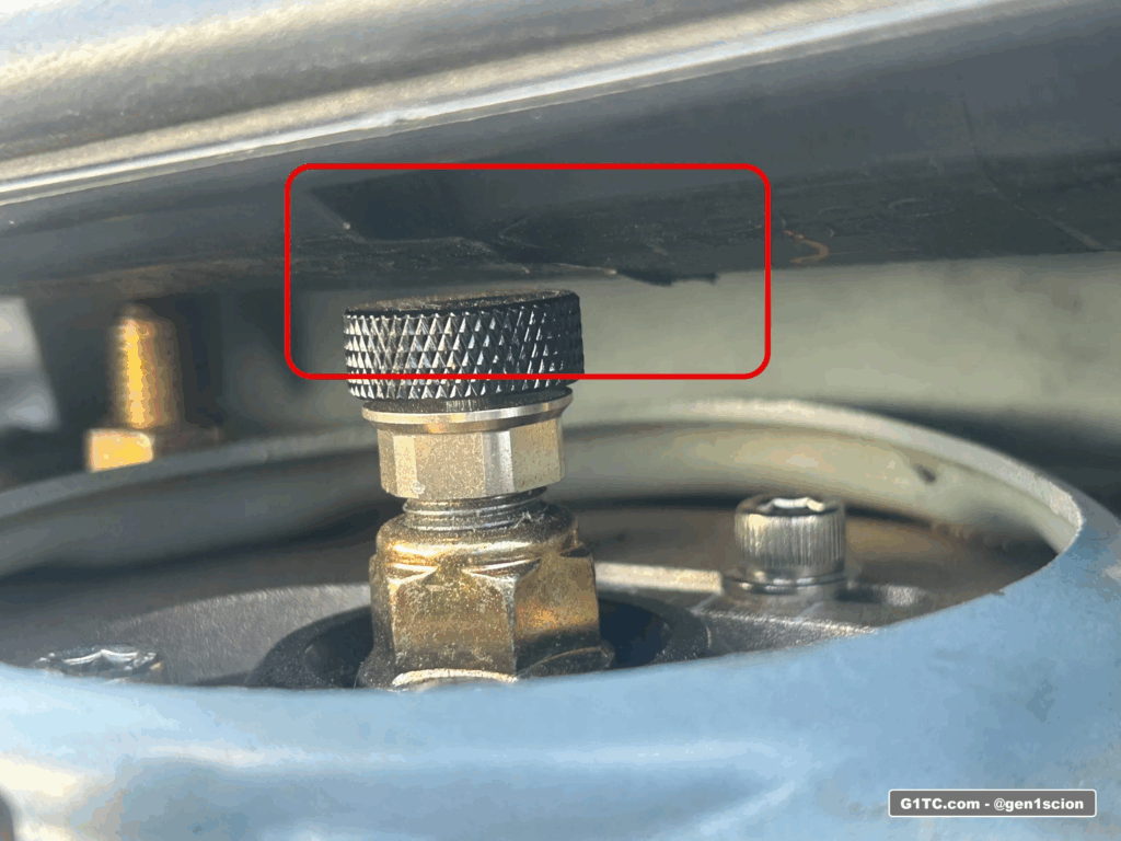 BC Racing BR coilovers adjustment knob clearance