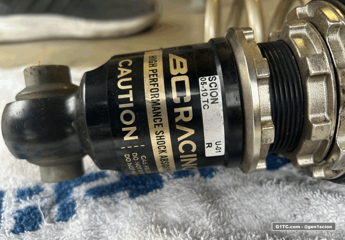 BC Racing BR series coilover 2005-2010 Scion tC strut markings