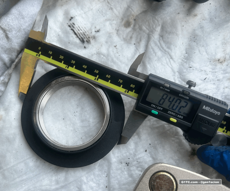 BC Racing coilover seat measurement front bottom OD 84mm