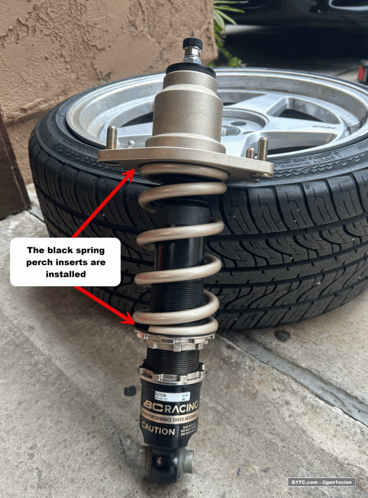 BC Racing coilovers with swift springs installed 2005-2010 Scion tC