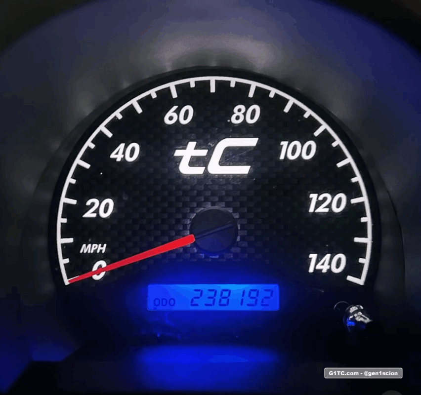 black cat custom carbon fiber style gauge face and red needle swap