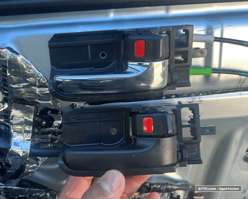 black inner door pull handles chrome delete