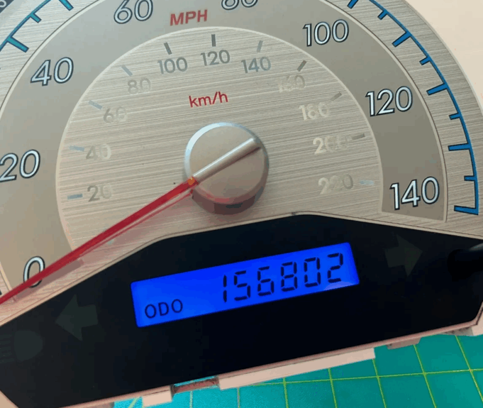 black on blue LCD display color way