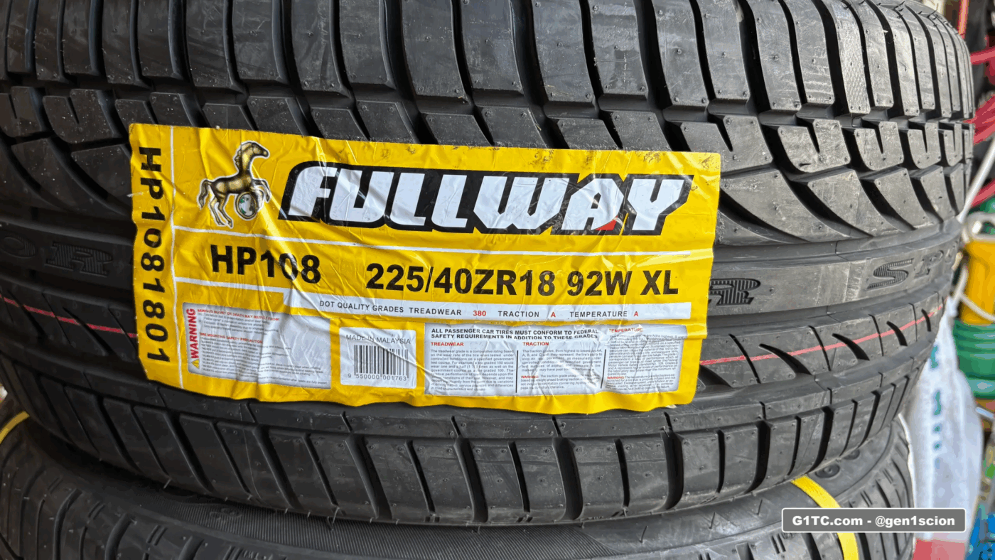 budget all season tires fullway HP108 225 40 18 under 300 dollars for set