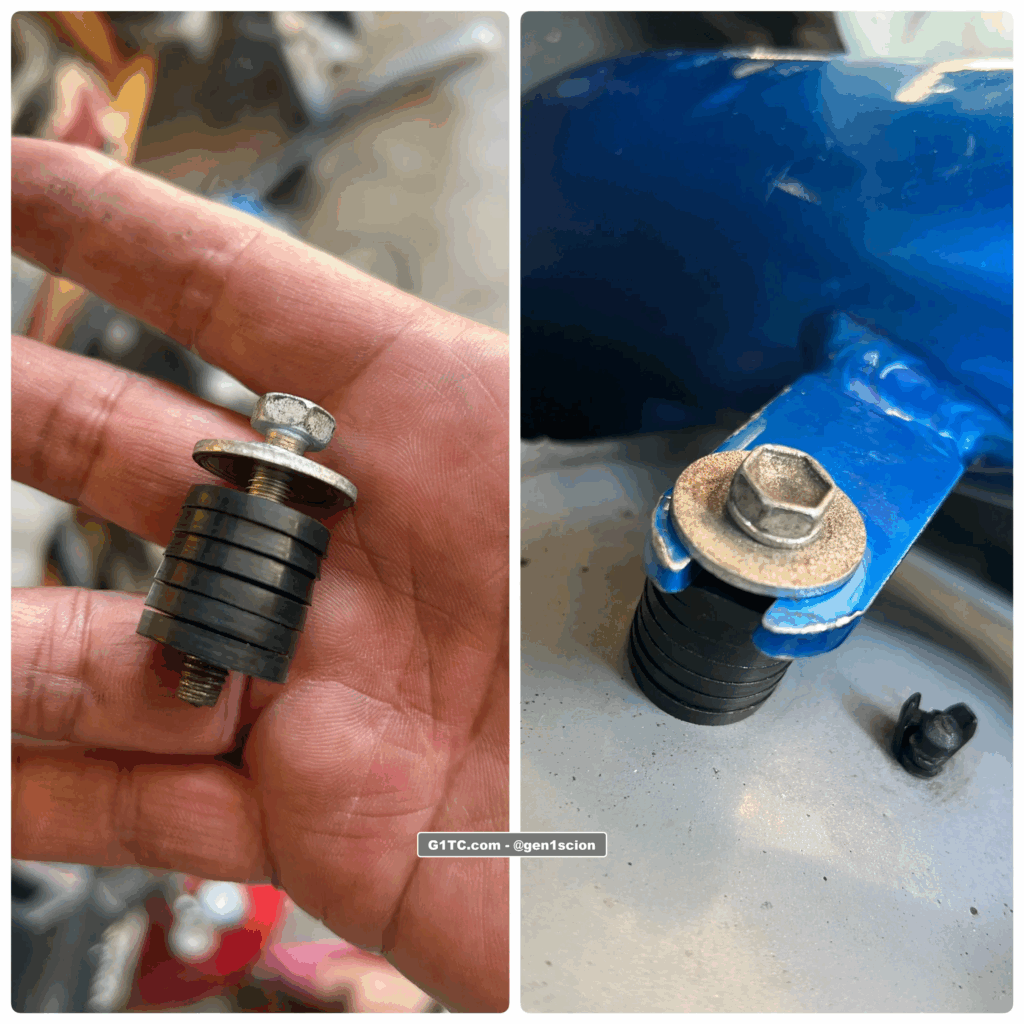 CAI standoff using stacked rubber washers