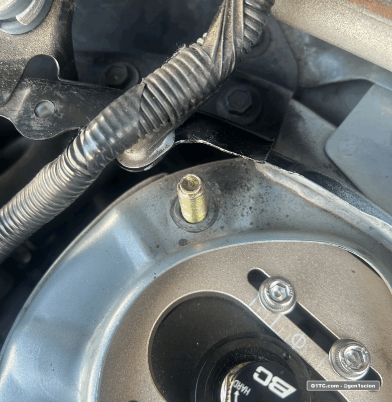 clearance for back strut bolt drivers side scion tc 2005-2010