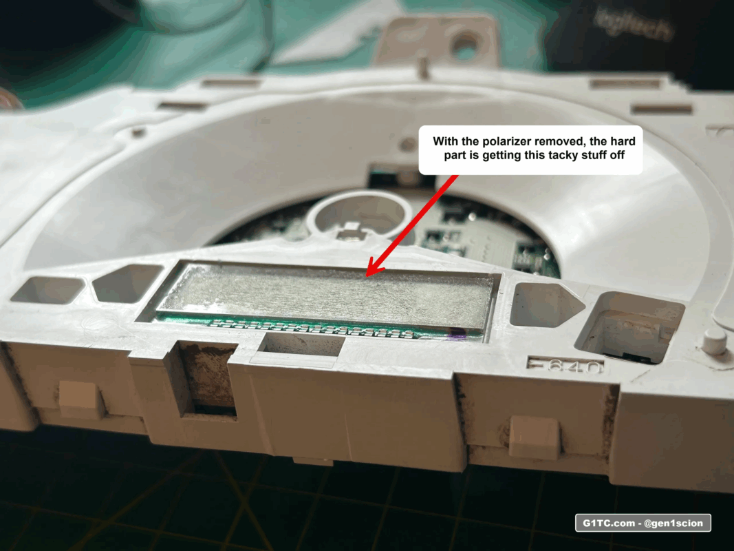 cluster gauge LCD polarizer film removal