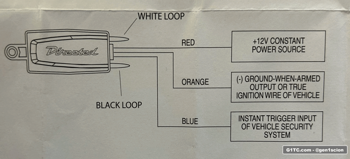 Directed Electronics 507M manufacturer wiring instructions