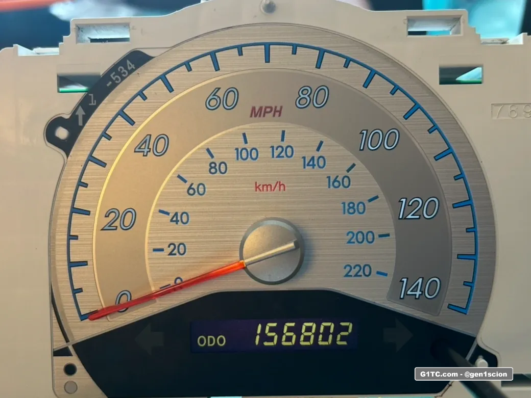 DIY Cluster mod red needle painted with reverse negative LCD display