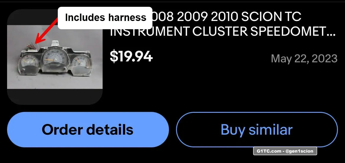 donor test cluster gauge in ebay get one with wiring harness