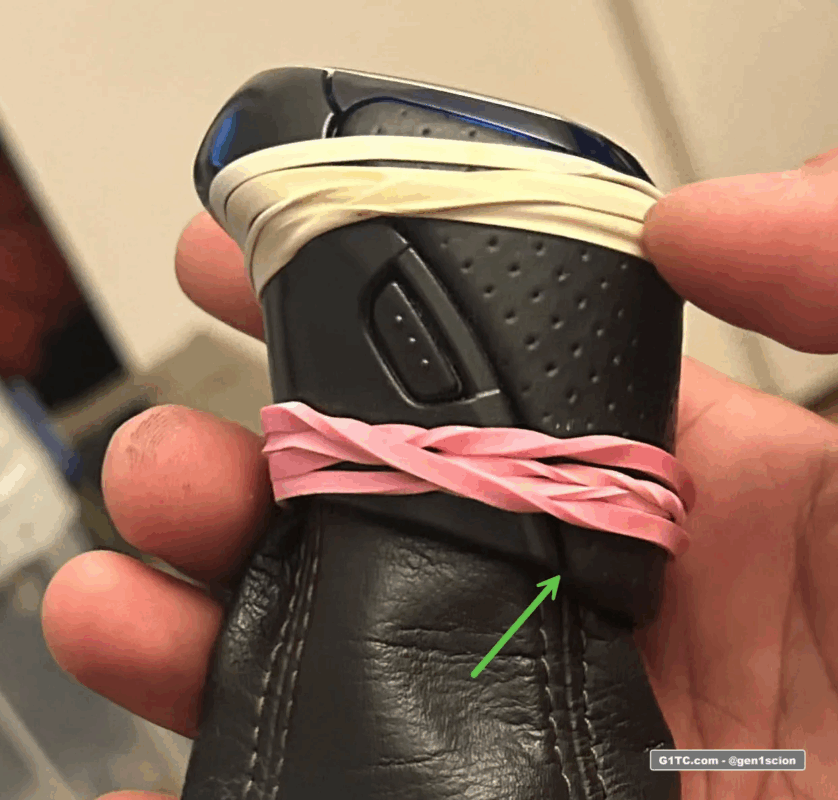 final glue up use rubber bands to hold the shift knob panels tight