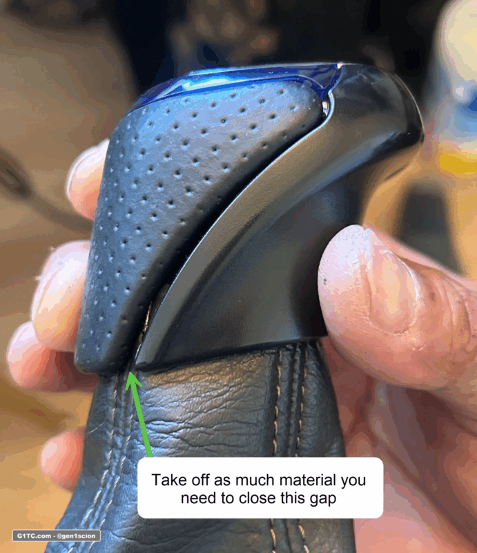 fitting the manual boot to the automatic shift knob