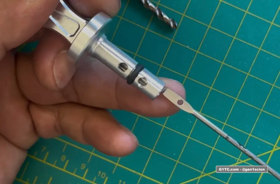 fitting the OEM dipstick to the aluminum handle