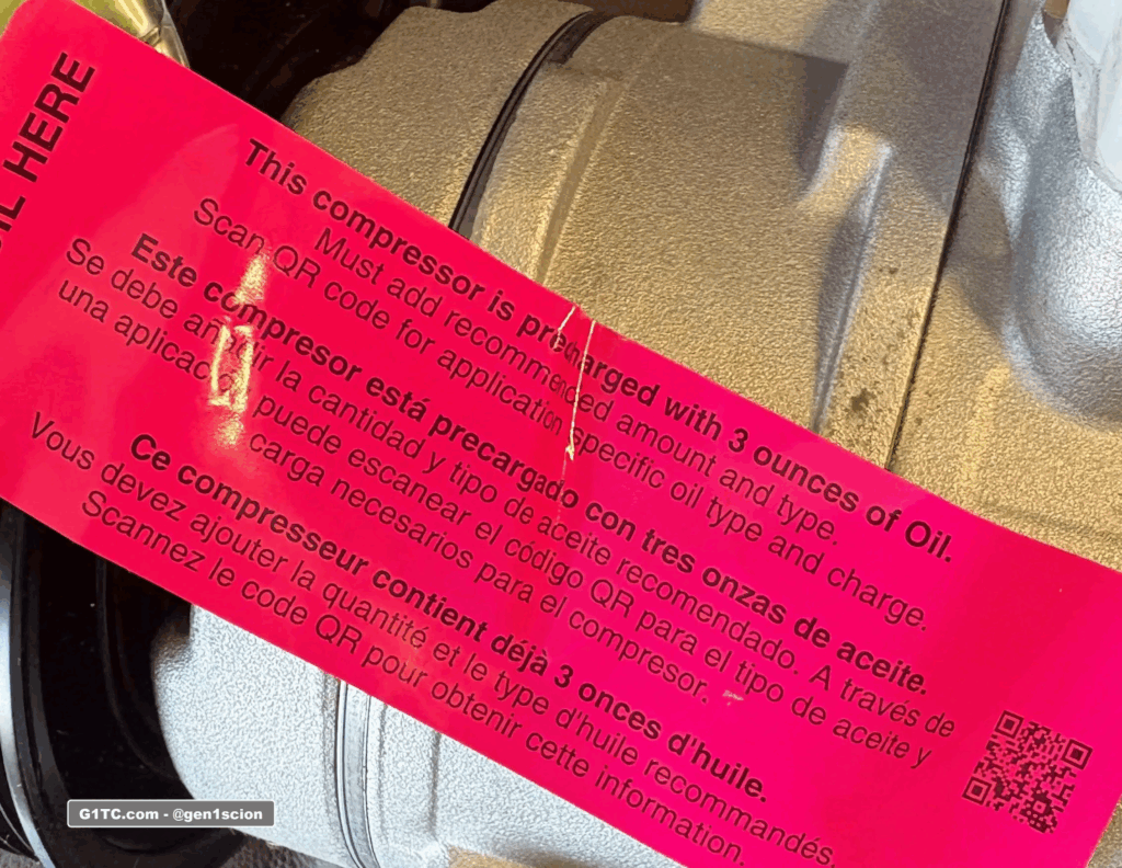 Four Seasons 98365 oil precharged