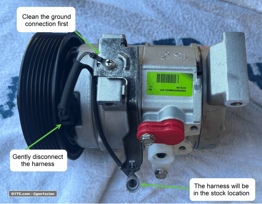 four seasons AC compressor swap ground from Denso unit