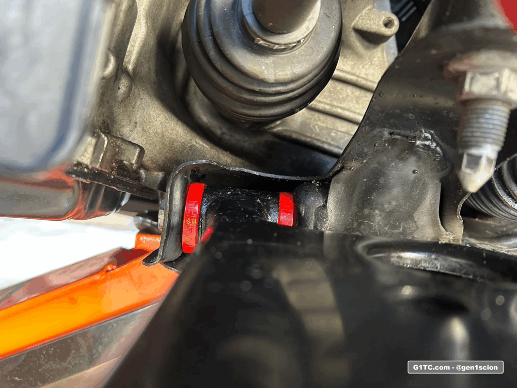 front lower control arm polyurethane bushing installed