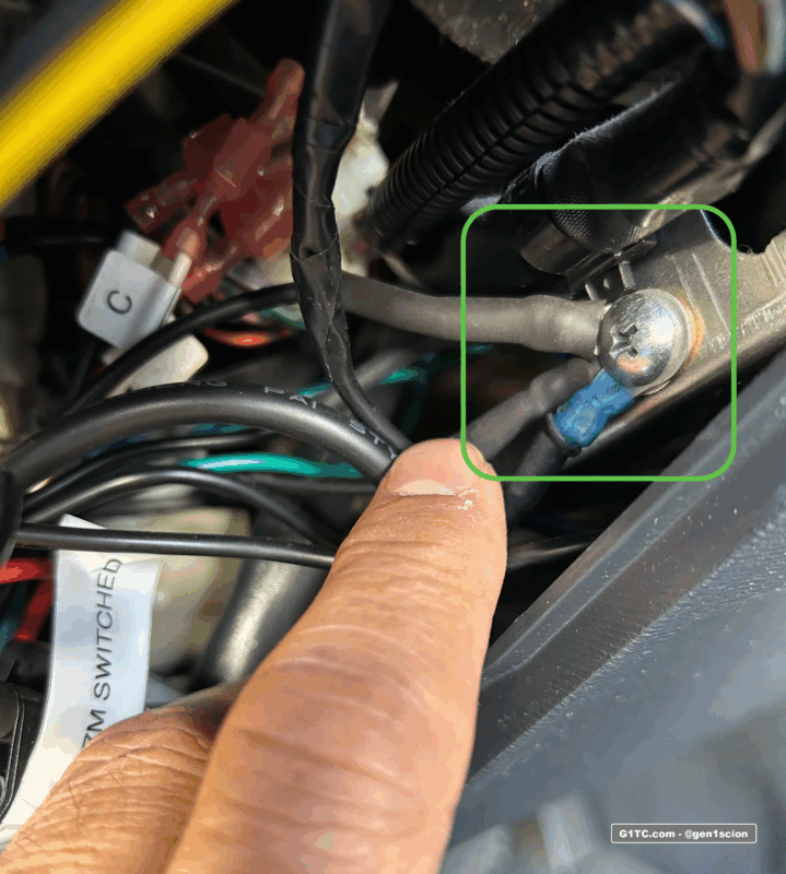 grounding point ground wire under dash for accessories