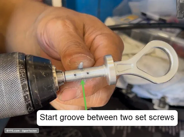 hand cutting oil seal groove in custom oil dipstick handle