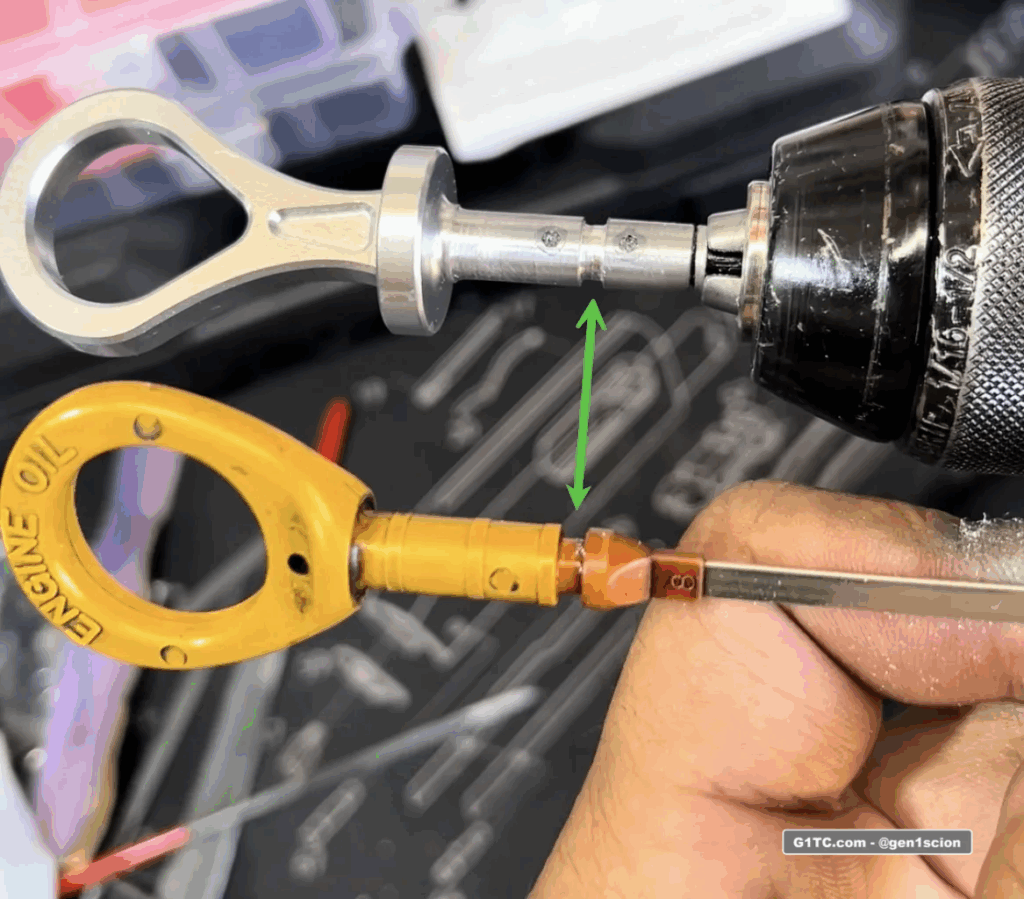 hand cutting the notch for the oil seal custom disptick handle