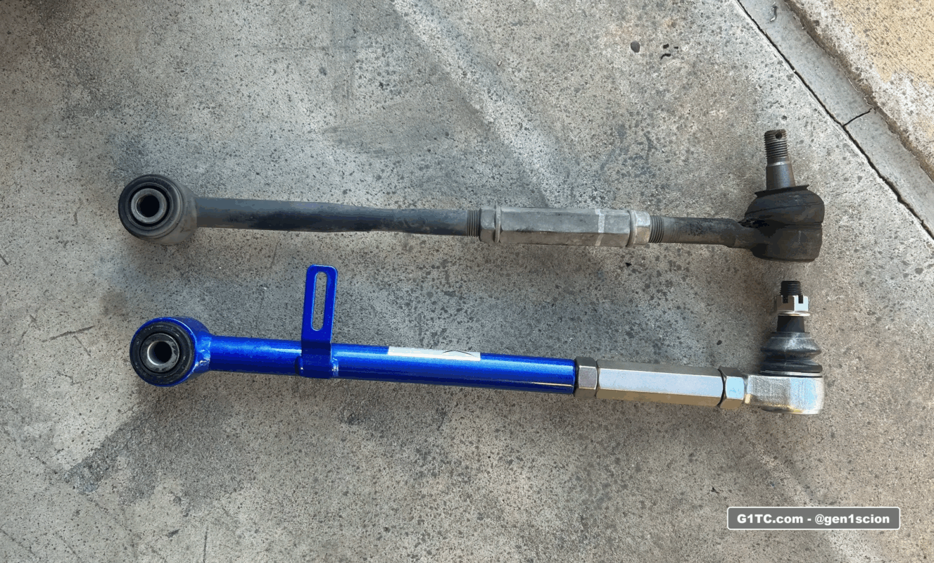 hardrace usa rear toe tie vs OEM toyota