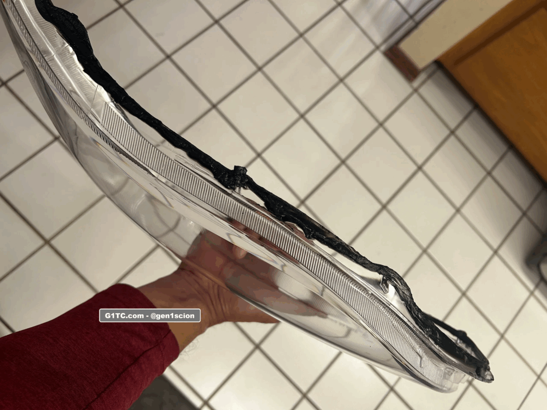 headlight blackout project OEM lens baked and removed TC1