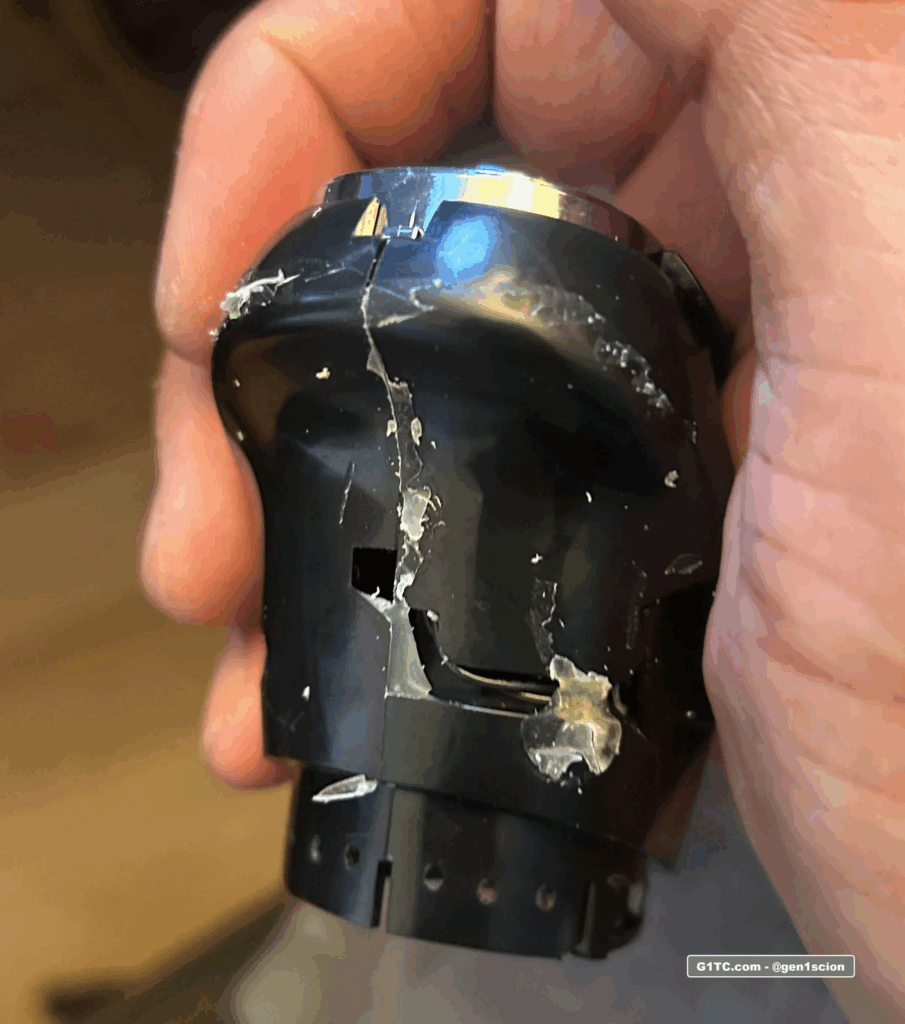 illuminted shift knob cover removed