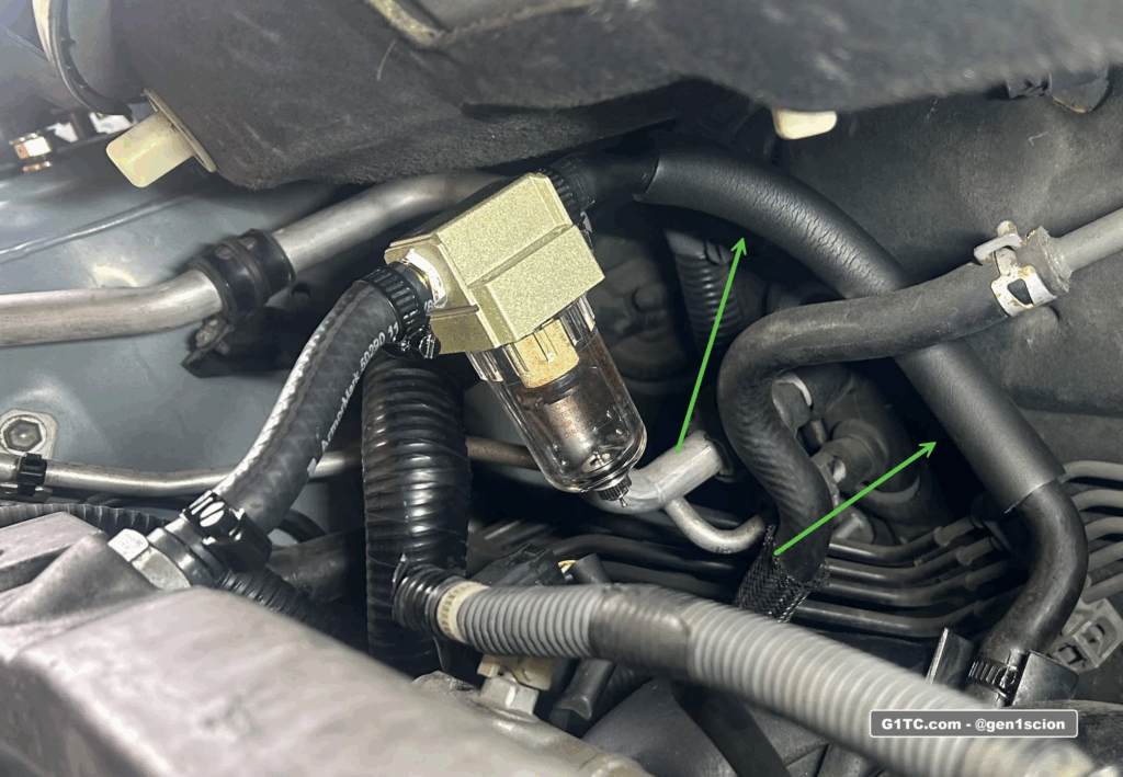 inline PCV to manifold mini oil catch can separator