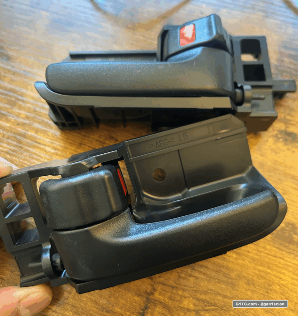 interior door handle chrome delete with black replacement pull assembly