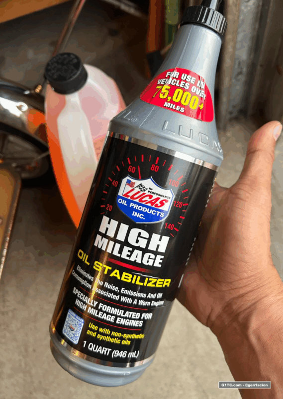 lucas high mileage oil stabilizer in scion tc