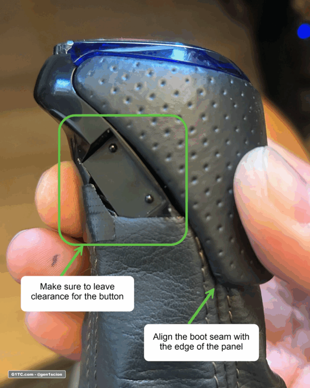 manual boot retrofit on autmoatic shift knob modification