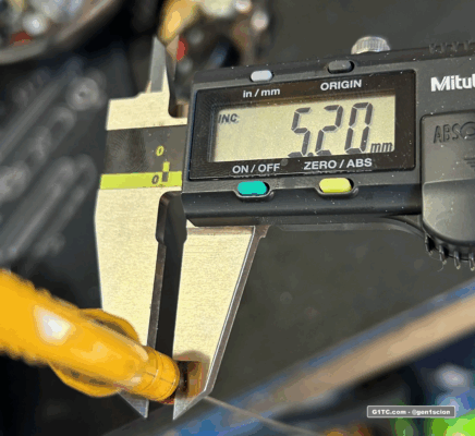 measuring the seal channel width on the stock dipstick handle