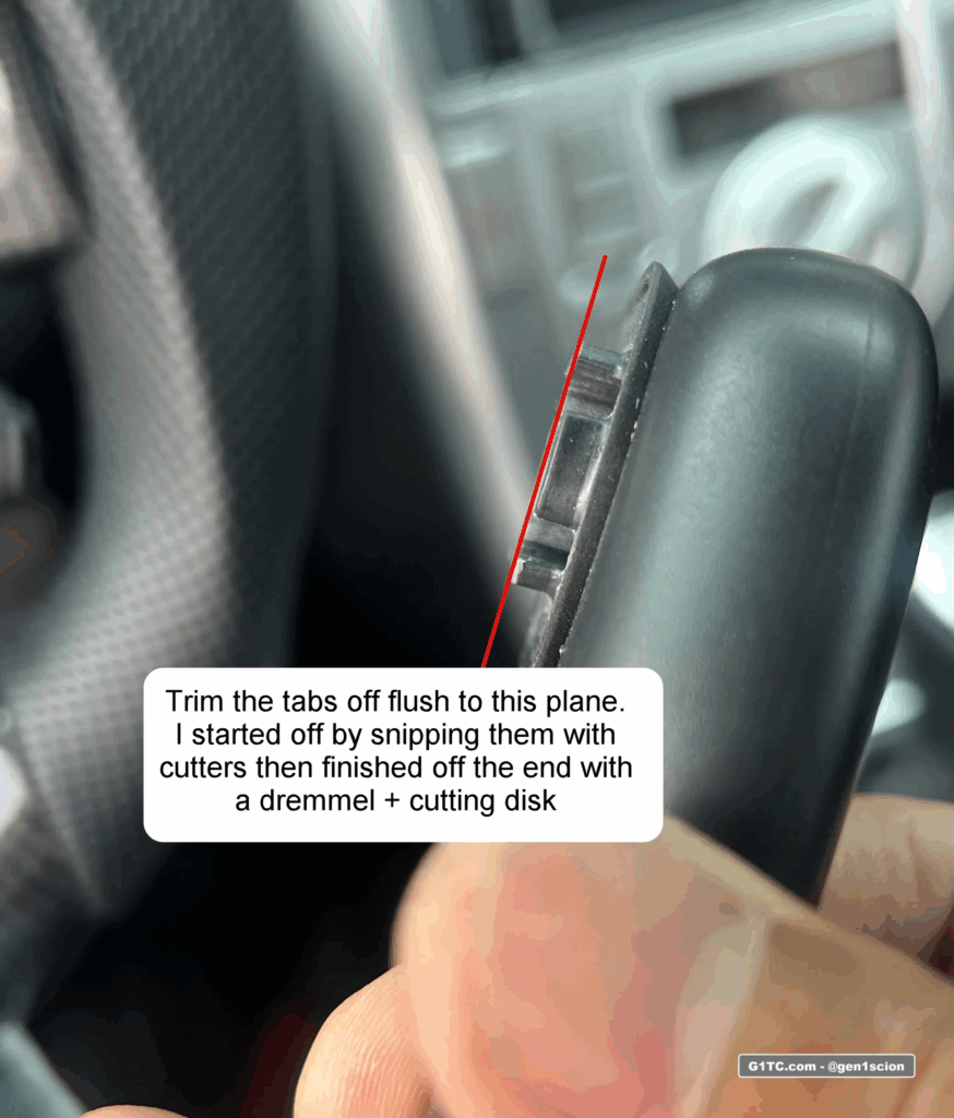 modifying black grab handle tan to fit the Scion tC