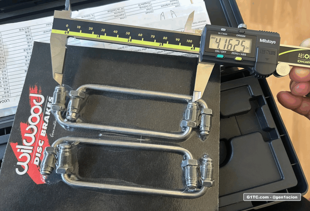 NEW Wilwood front caliper BBK crossover tubes measurement