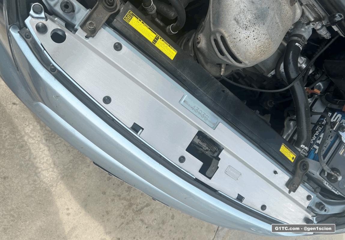 NRG diversion panel installed with black M6 flanged nuts