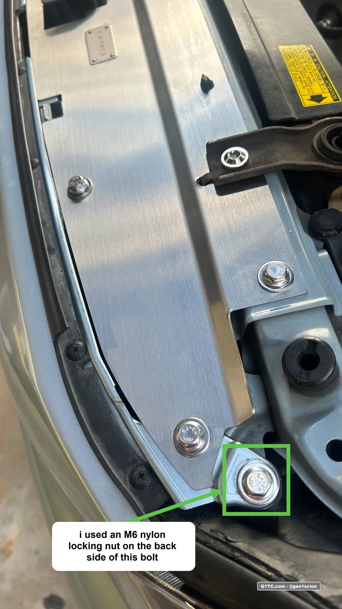 NRG diversion plate install with M6 flanged bolts