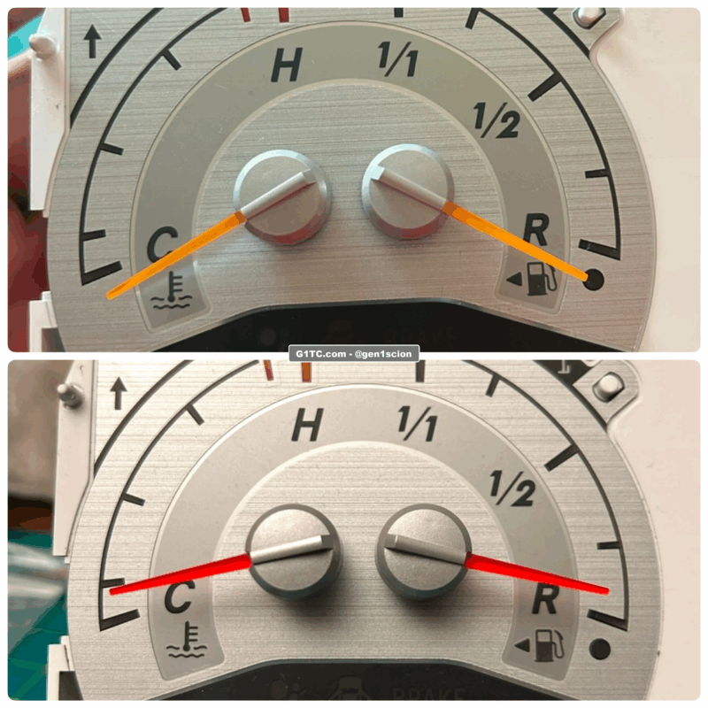 OEM Amber gauge needles vs OEM style red needle swap