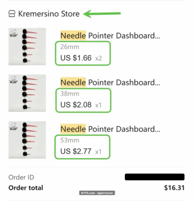Ordering OEM style aftermarket red needles from AliExpress