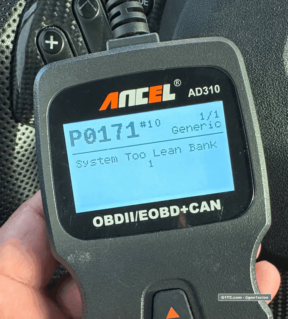 P0171 CEL system running lean aka too much air