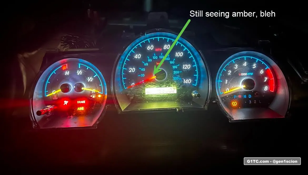 painting the needles red didn't work for me