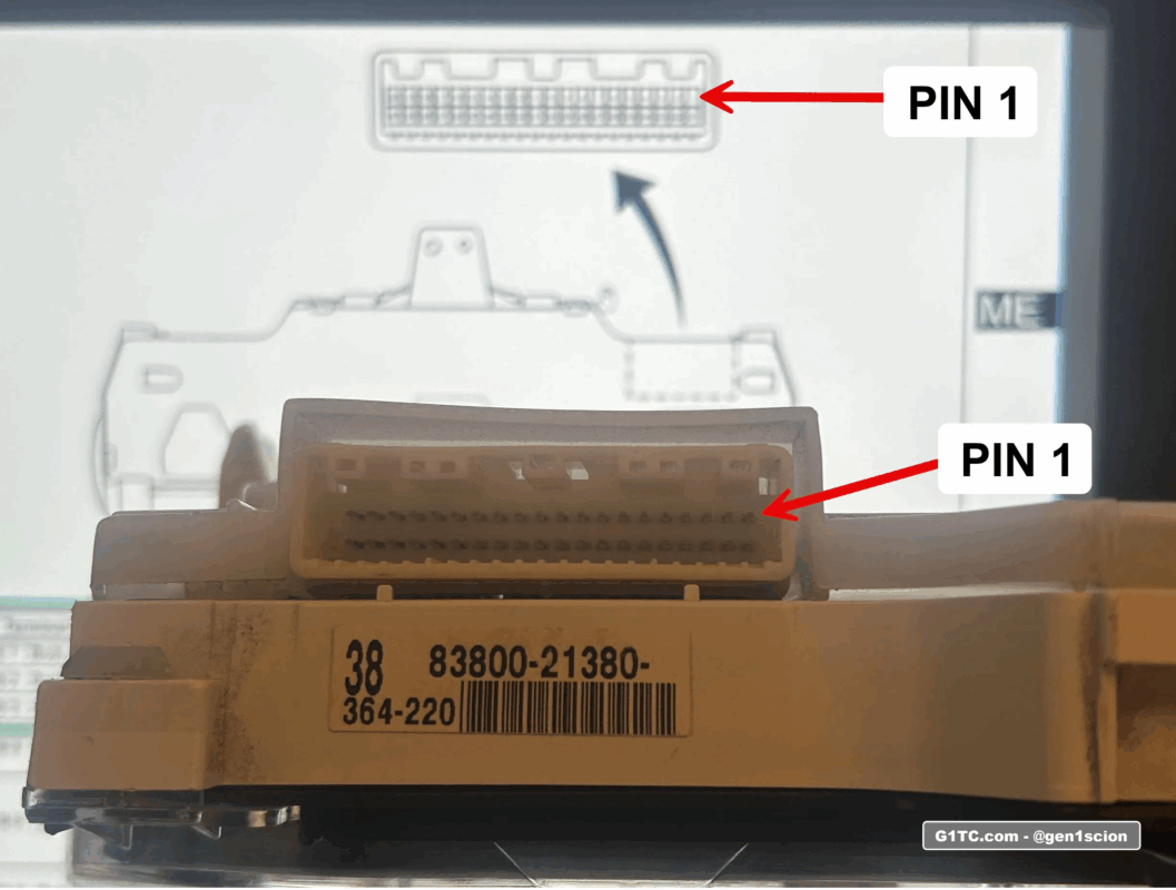 pin 1 on the gauge cluster wiring diagram