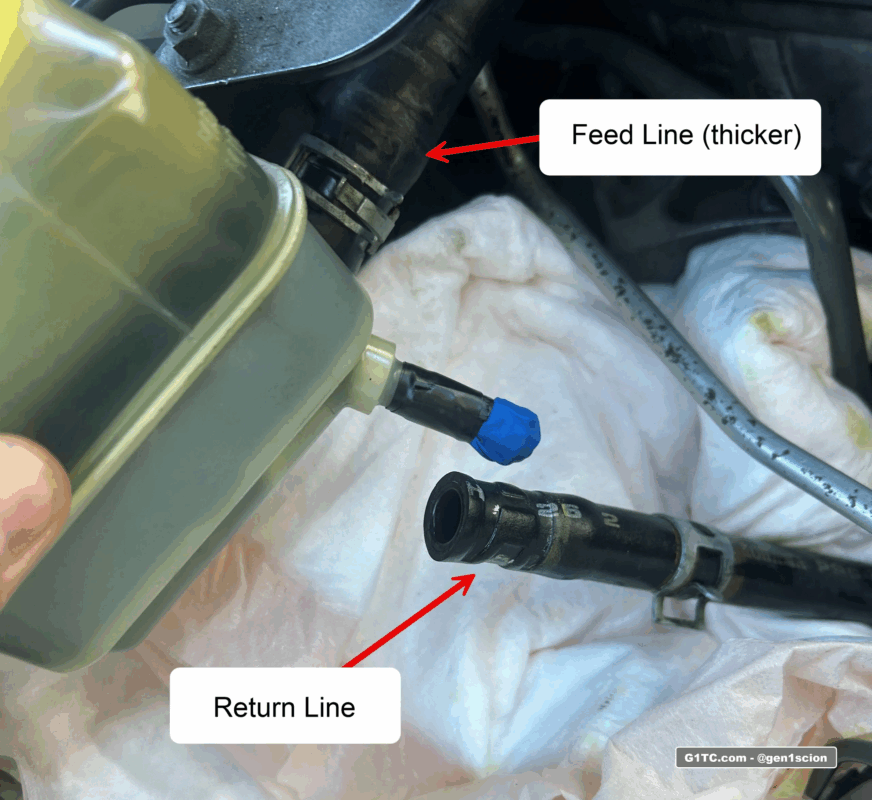 power steering fuild drain 2005-2010 scion tc