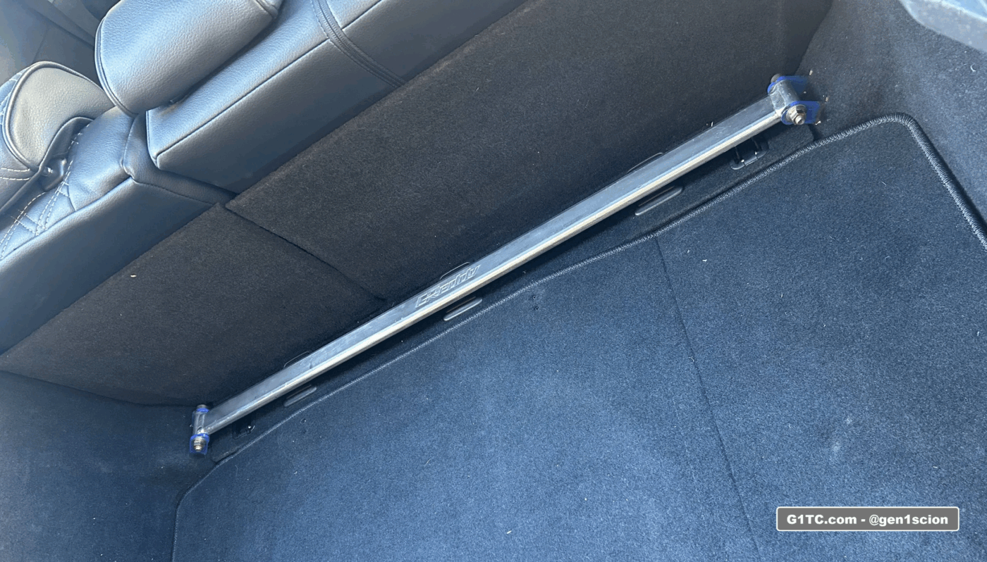 Rare Greddy rear strut tower bar for 2005-2010 Scion tC installed