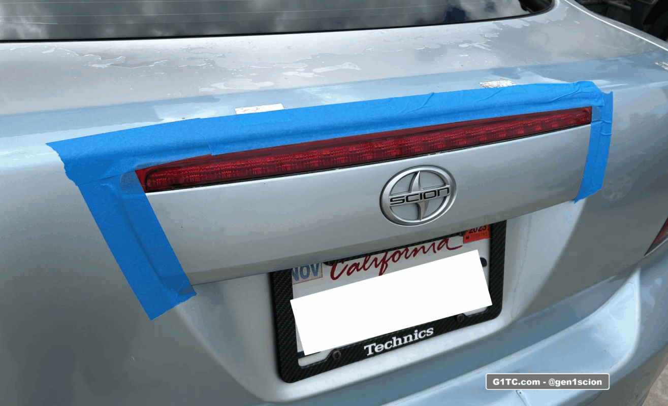 rear hatch trim broke and taped in place temporarily